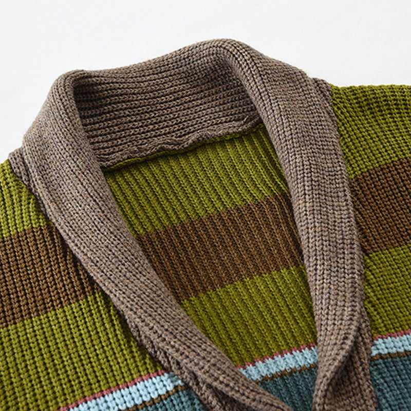 Marlon – Gestreifte Strickjacke Herren