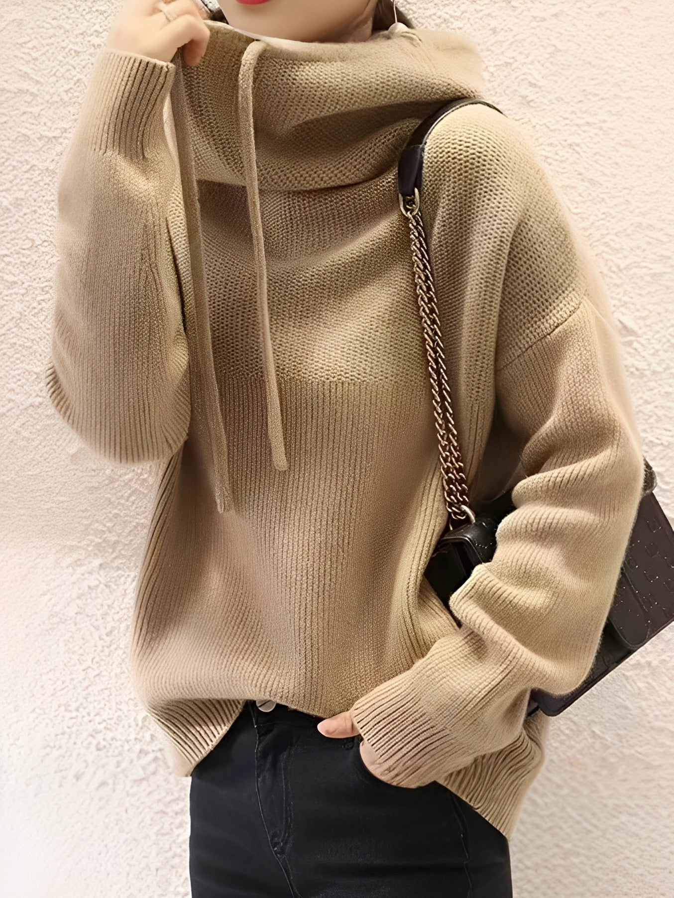 Lea – Kuscheliger Damen Strickpullover mit Stehkragen