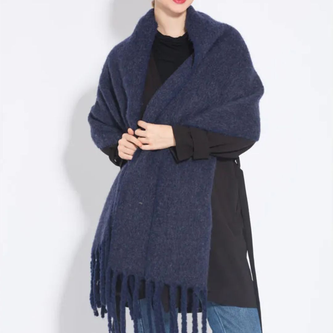 Elena – Weicher Oversized-Schal mit Fransen