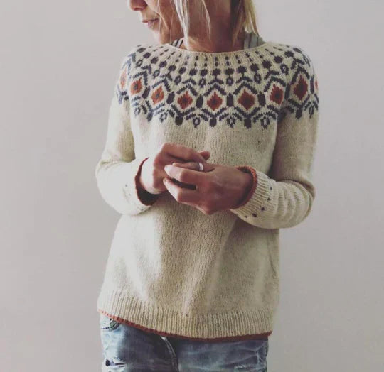 Liv – Damen Kaschmir-Strickpullover im Nordic Fair Isle Design