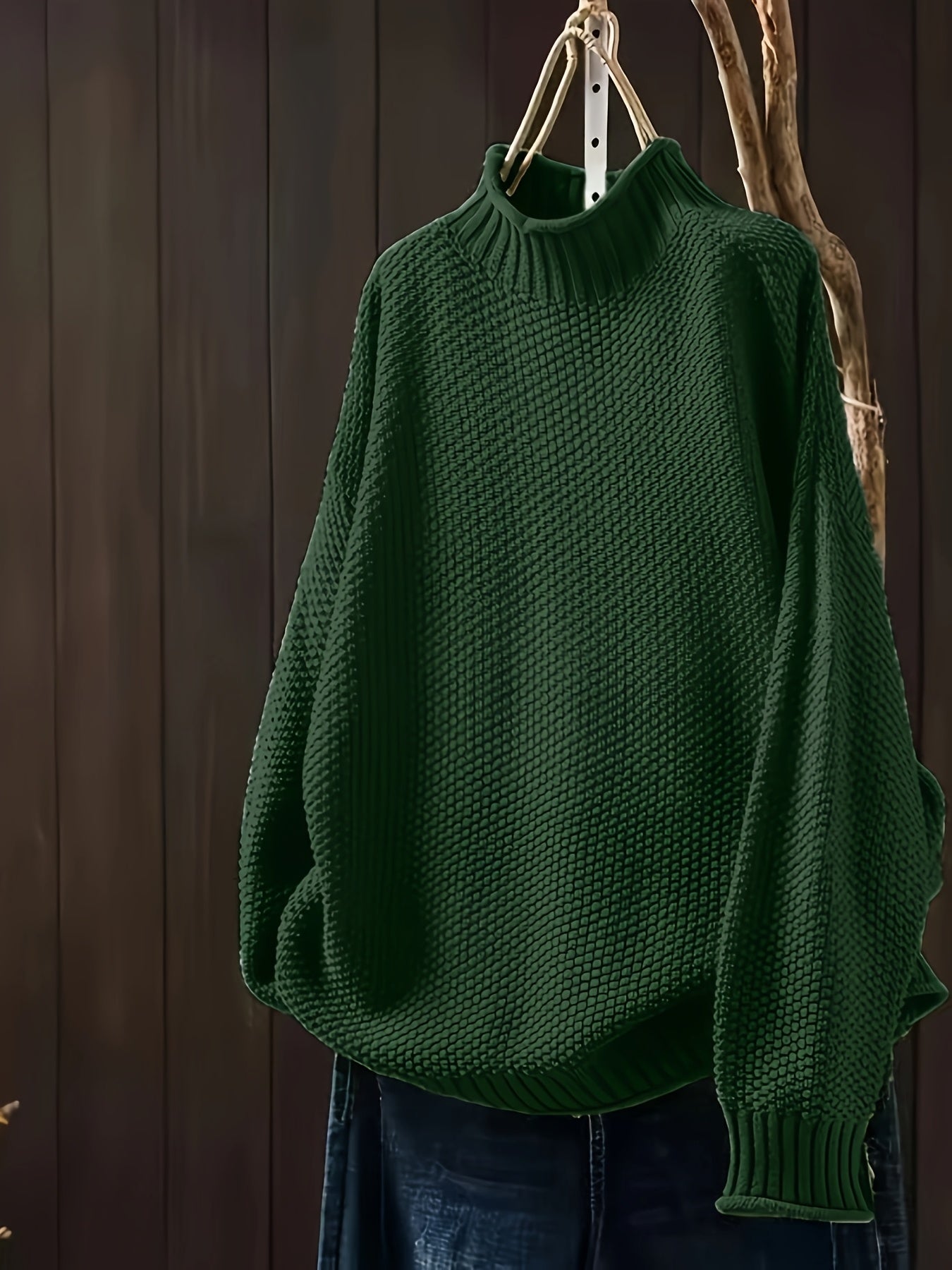 Amara - Damen Strickpullover mit Stehkragen und lockerem Schnitt