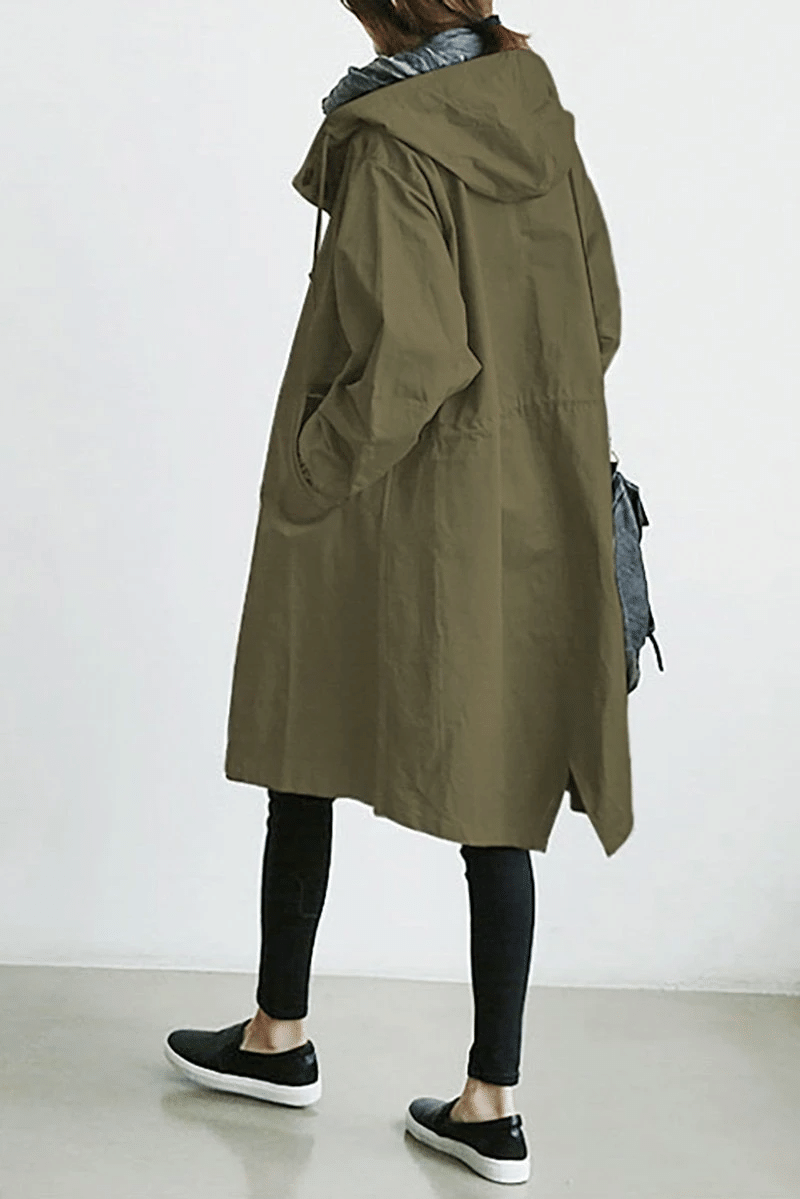 Laura – Oversize Damen Trenchcoat mit Kapuze