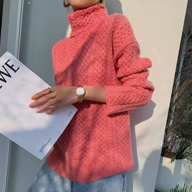 Sofia – Zopfmuster Rollkragenpullover Damen