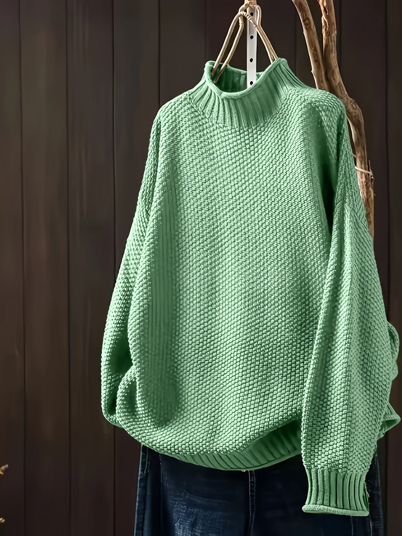 Amara - Damen Strickpullover mit Stehkragen und lockerem Schnitt