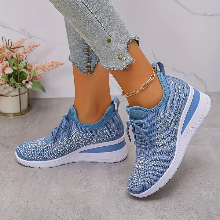 Selina - Damen Sneaker mit Strass und Plateau