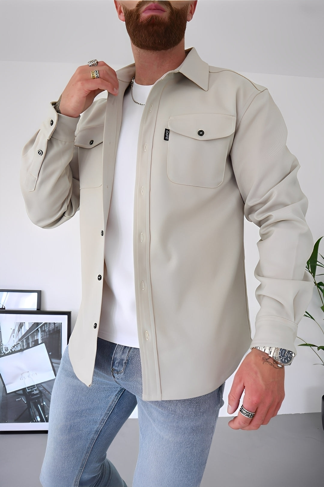 Finn – Strukturierte Herren Overshirt-Jacke