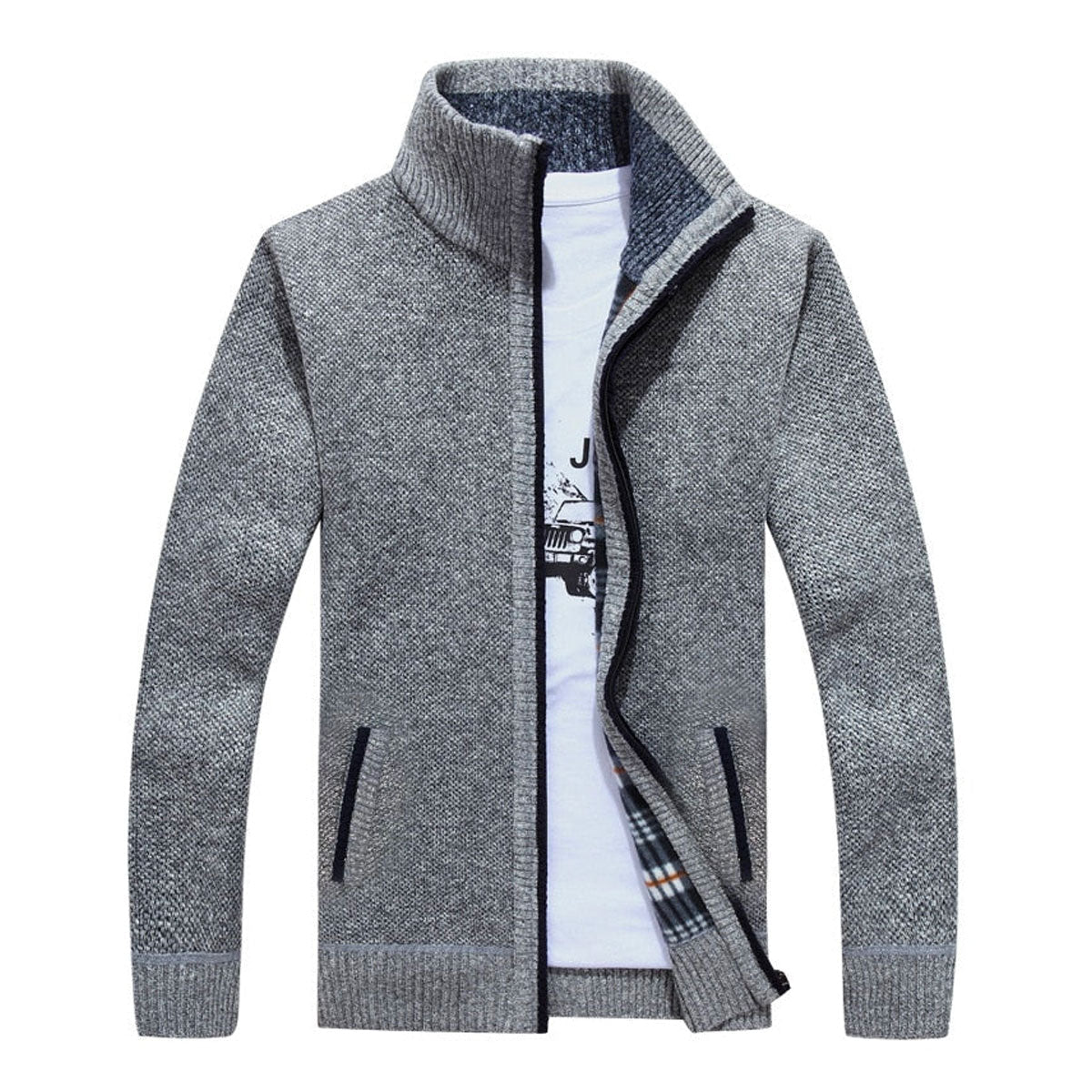 Tobias – Gefütterte Strickjacke Herren Winterjacke