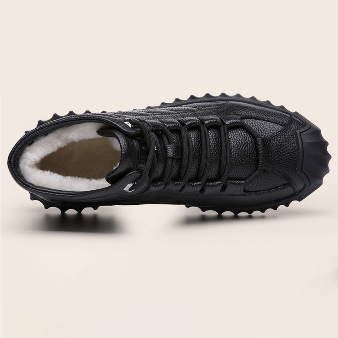 Marcos - Herren-Hausschuhe aus Leder mit warmem Futter und Rutschfestigkeit