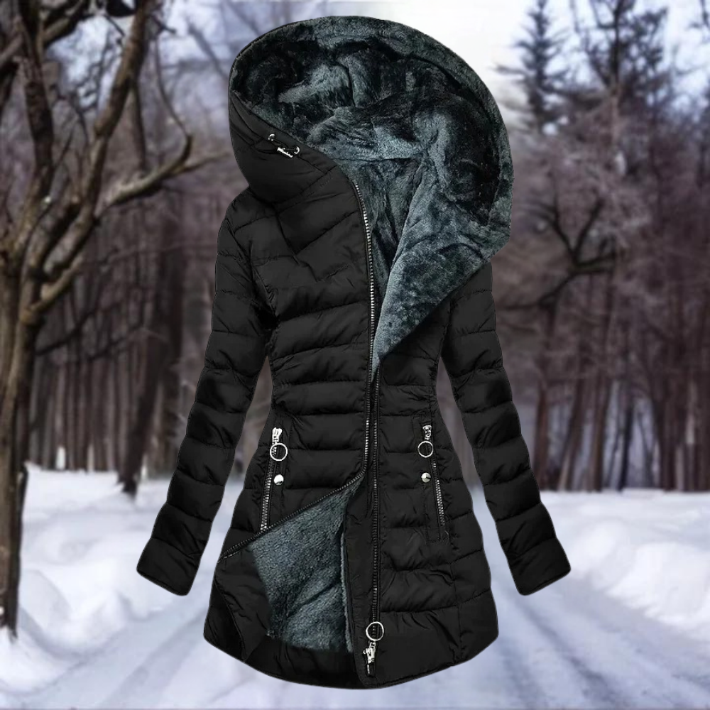 Clara – Damen Winterjacke mit Fleecefutter und Kapuze
