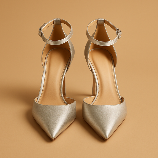 Metallic Knöchelriemen Stiletto Heels