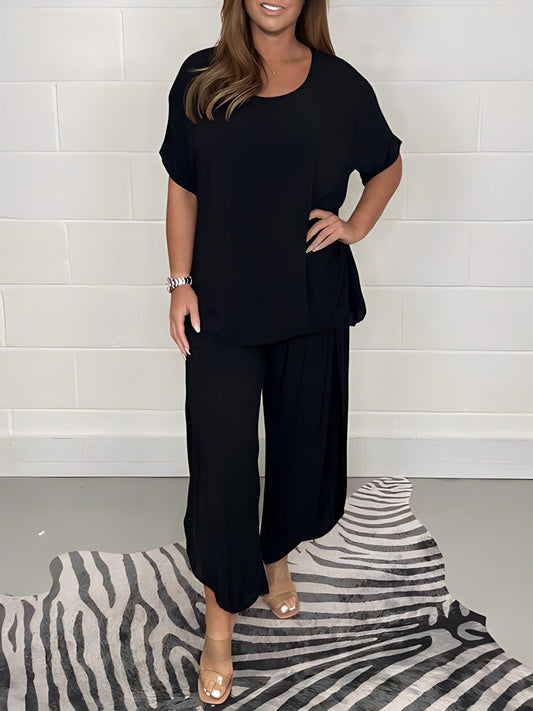 Alina - Damen Zweiteiler Set Oberteil und Hose Sommermode