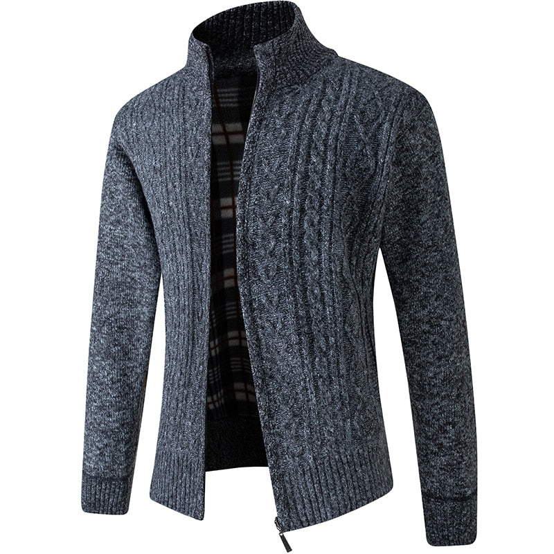 Lars – Strickjacke mit kariertem Innenfutter für Herren