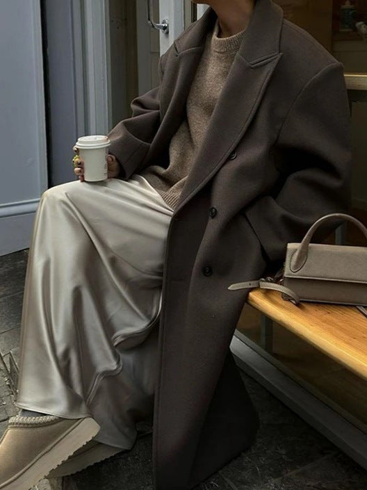 Helena – Oversized Damen Wollmantel mit Reverskragen