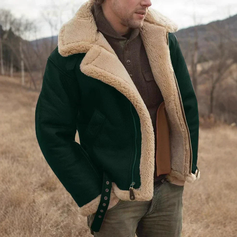 Jonas – Gefütterte Lammfelljacke mit Reverskragen für Herren