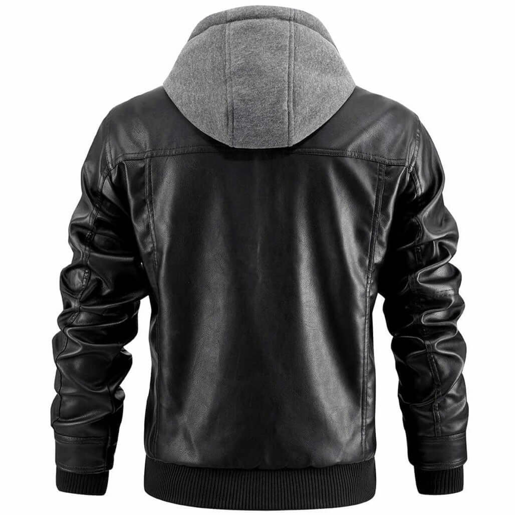 Adrian – Herren Lederjacke mit abnehmbarer Kapuze