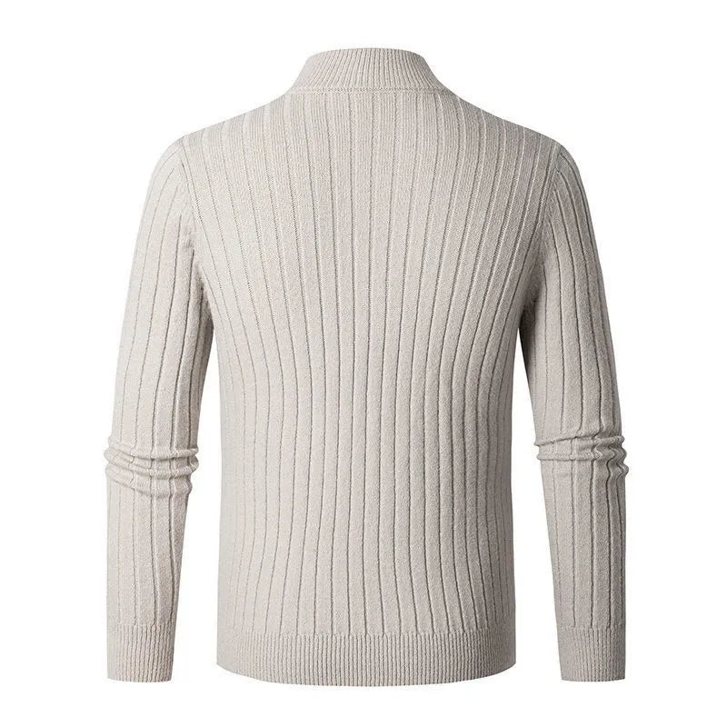 René - Herren Strickpullover mit Reißverschlusskragen