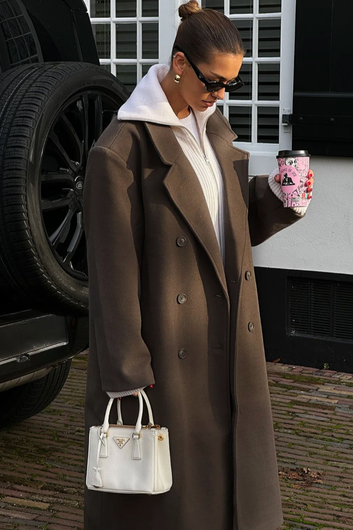 Larissa - Damen Oversize Mantel mit Reverskragen