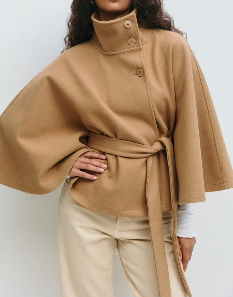 Amira - Damen Cape-Mantel mit Taillengürtel