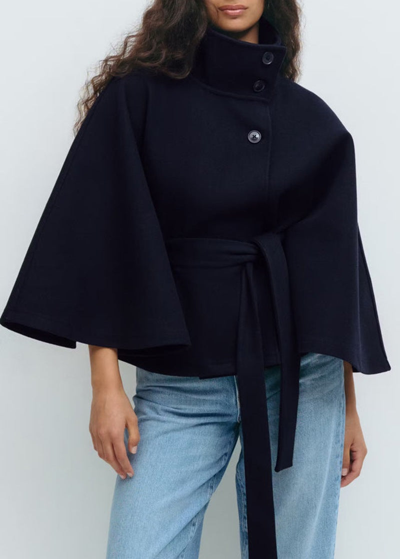 Amira - Damen Cape-Mantel mit Taillengürtel