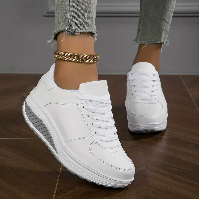 Valentina - Weiße Plateau-Sneaker für Damen