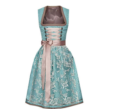 Oktoberfest Dirndl Kleid mit Schürze und floraler Spitze