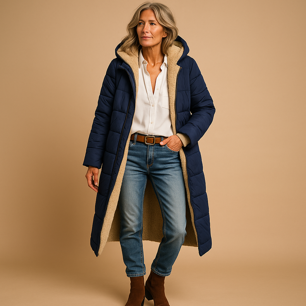 Helena – Gestepper Damen Wintermantel mit Teddyfutter