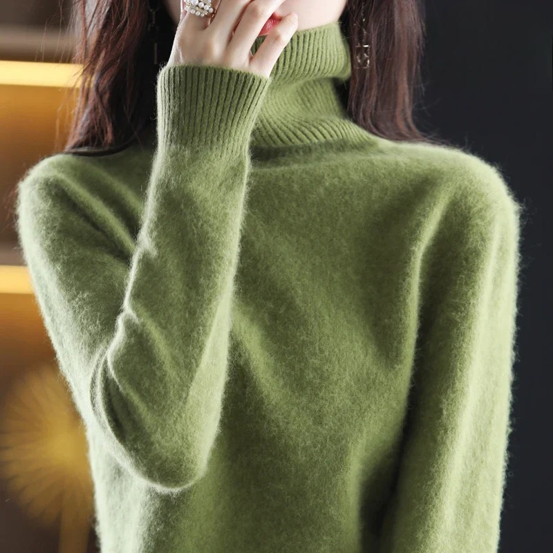 Amélie - Damen Rollkragenpullover aus Flauschstrick