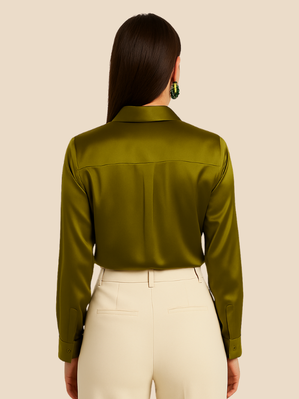 Elena – Satin Bluse Damen