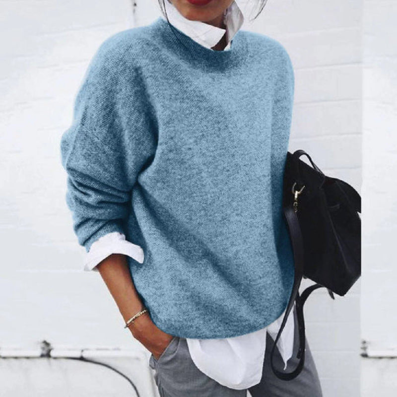 Lea – Damen Pullover lässig mit Rundhalsausschnitt