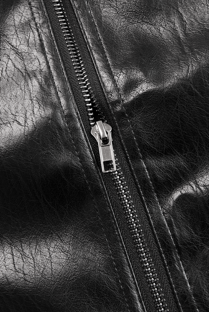 Sofia – Damen Lederjacke mit Reißverschluss und Stehkragen