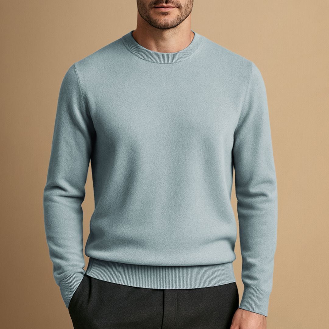 Finn – Klassischer Herren Feinstrickpullover mit Rundhalsausschnitt
