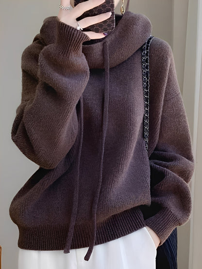 Lea – Kuscheliger Damen Strickpullover mit Stehkragen