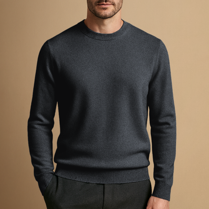 Finn – Klassischer Herren Feinstrickpullover mit Rundhalsausschnitt
