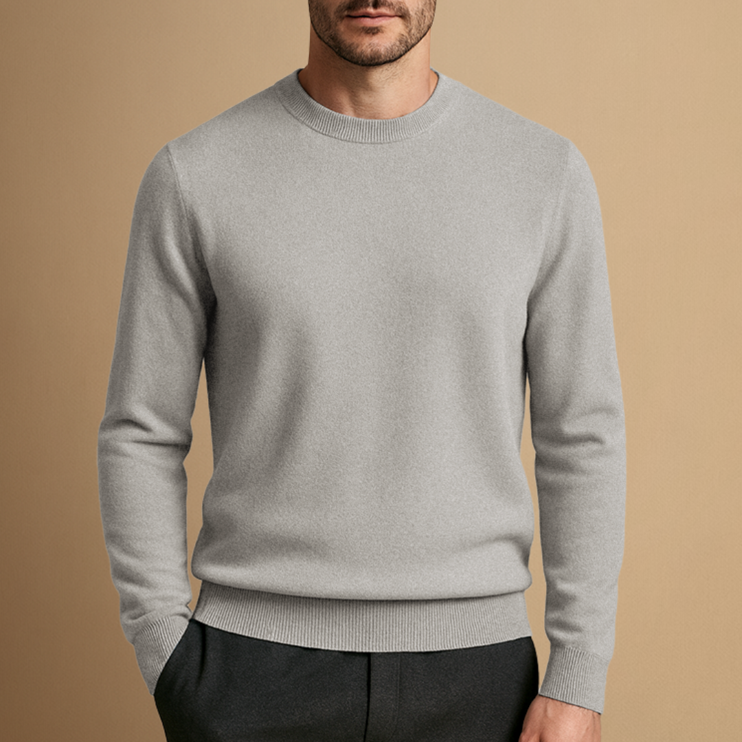 Finn – Klassischer Herren Feinstrickpullover mit Rundhalsausschnitt