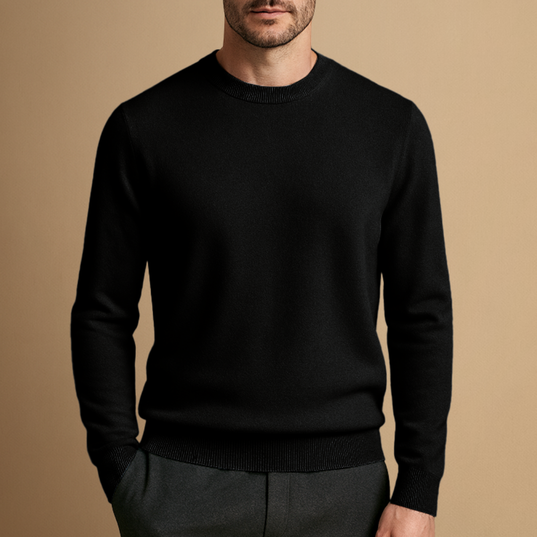 Finn – Klassischer Herren Feinstrickpullover mit Rundhalsausschnitt