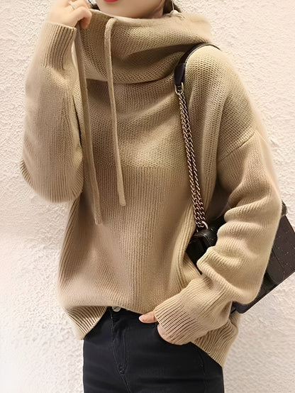 Lea – Kuscheliger Damen Strickpullover mit Stehkragen