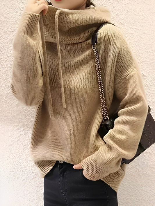 Lea – Kuscheliger Damen Strickpullover mit Stehkragen