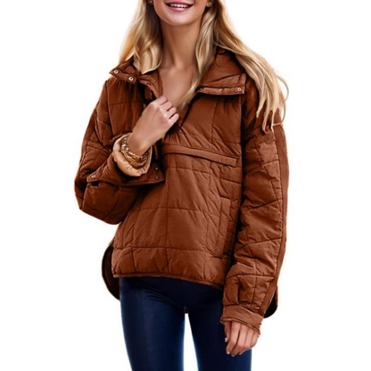 Nina – Damen Steppjacke mit Kapuze und Druckknöpfen