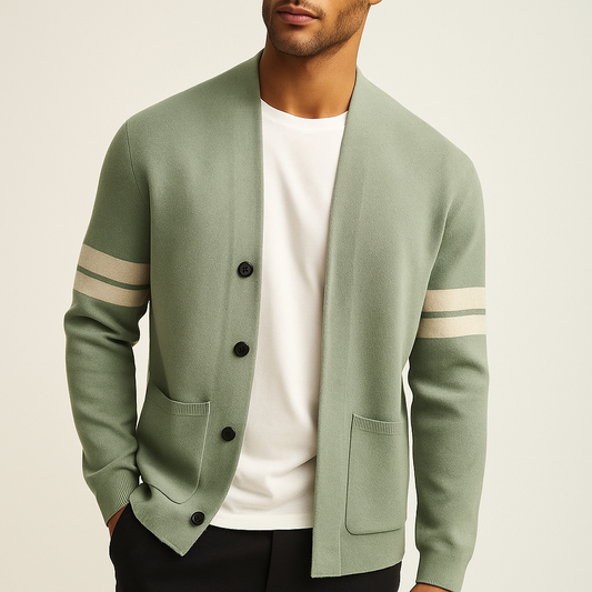 Milan – Lässige Herren Strickjacke mit Streifendetail