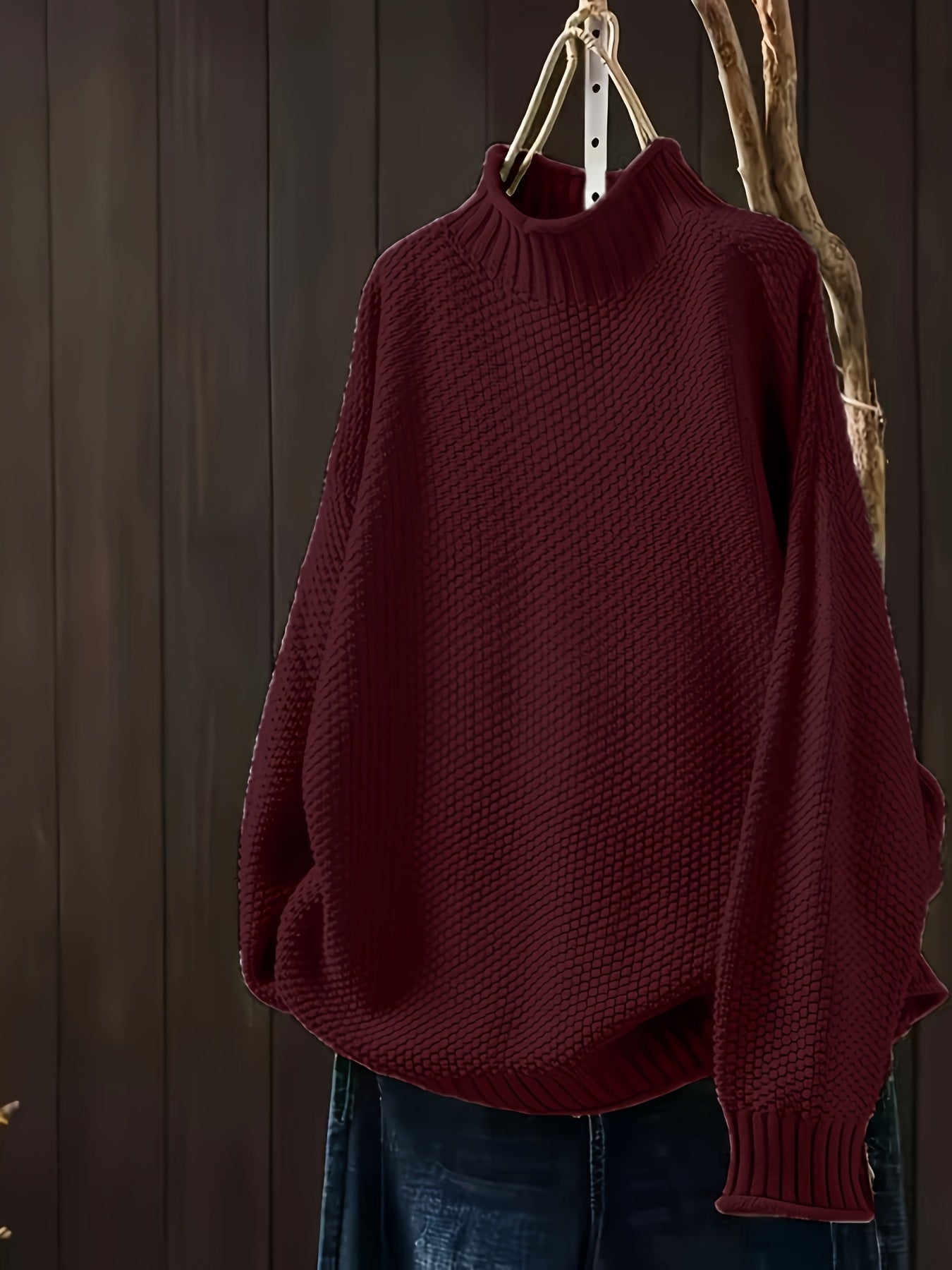 Amara - Damen Strickpullover mit Stehkragen und lockerem Schnitt