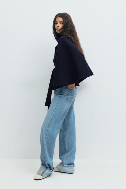 Ava - Damen Übergangsjacke mit weitem Ärmel Bindegürtel