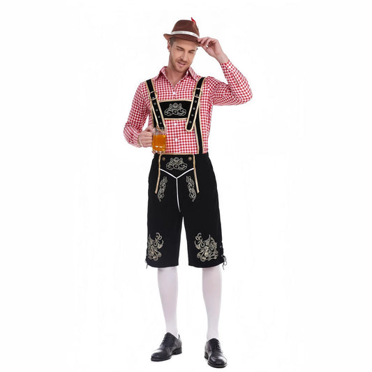 Oktoberfest Herren Lederhosen Outfit mit Trachtenhemd