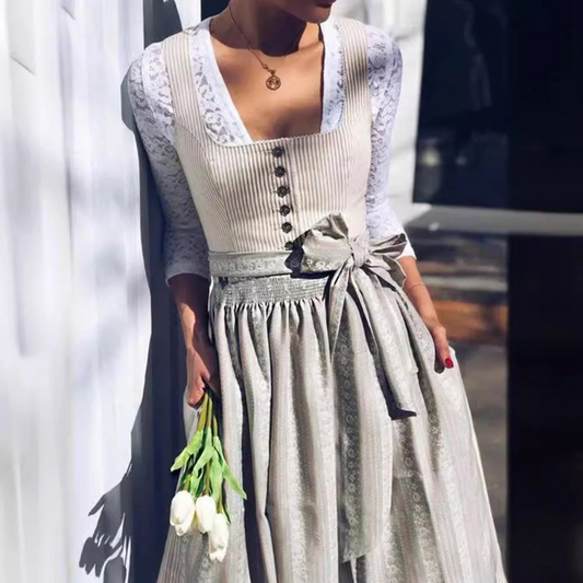 Festliches Damen Dirndl Kleid für Oktoberfest & Trachten