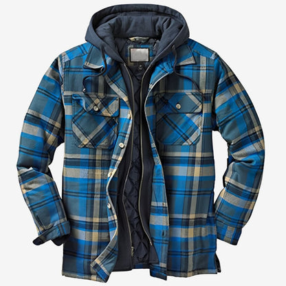 Finn - Herren Flanelljacke mit Kapuze und Fleecefutter