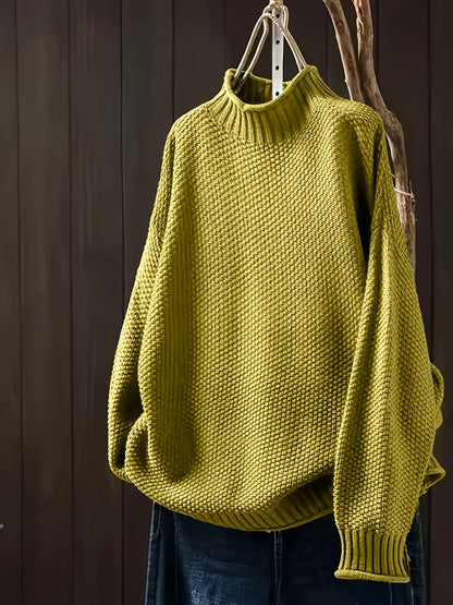 Amara - Damen Strickpullover mit Stehkragen und lockerem Schnitt