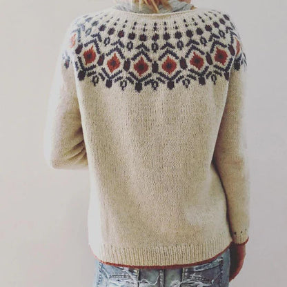 Liv – Damen Kaschmir-Strickpullover im Nordic Fair Isle Design