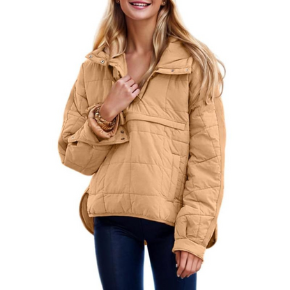 Nina – Damen Steppjacke mit Kapuze und Druckknöpfen