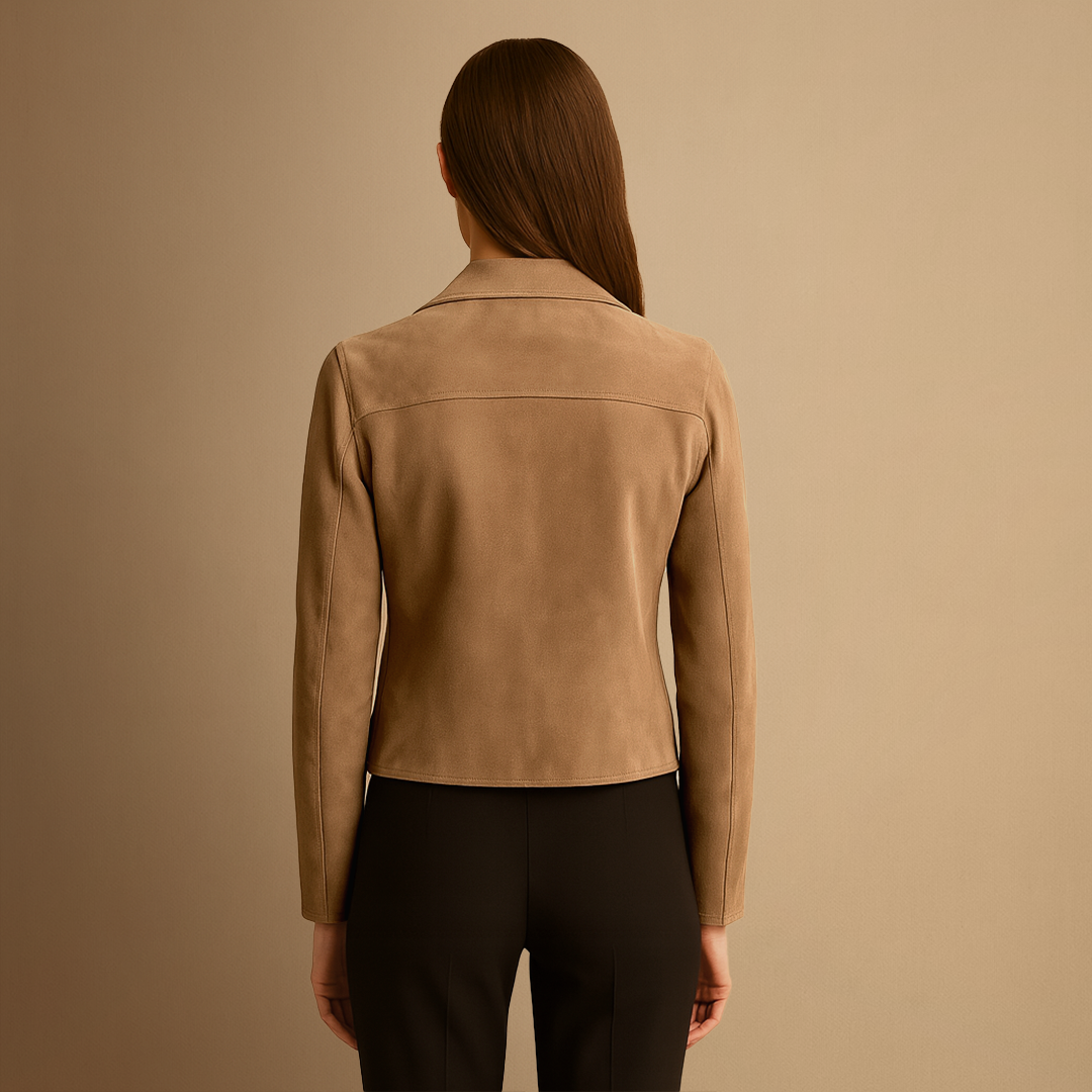 Lina – Damen Wildlederjacke im Biker-Stil