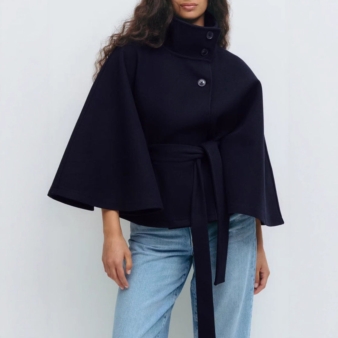 Amira - Damen Cape-Mantel mit Taillengürtel
