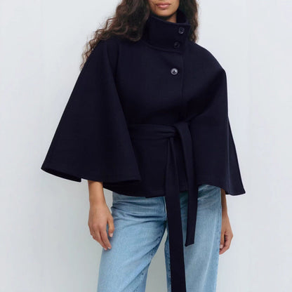 Amira - Damen Cape-Mantel mit Taillengürtel